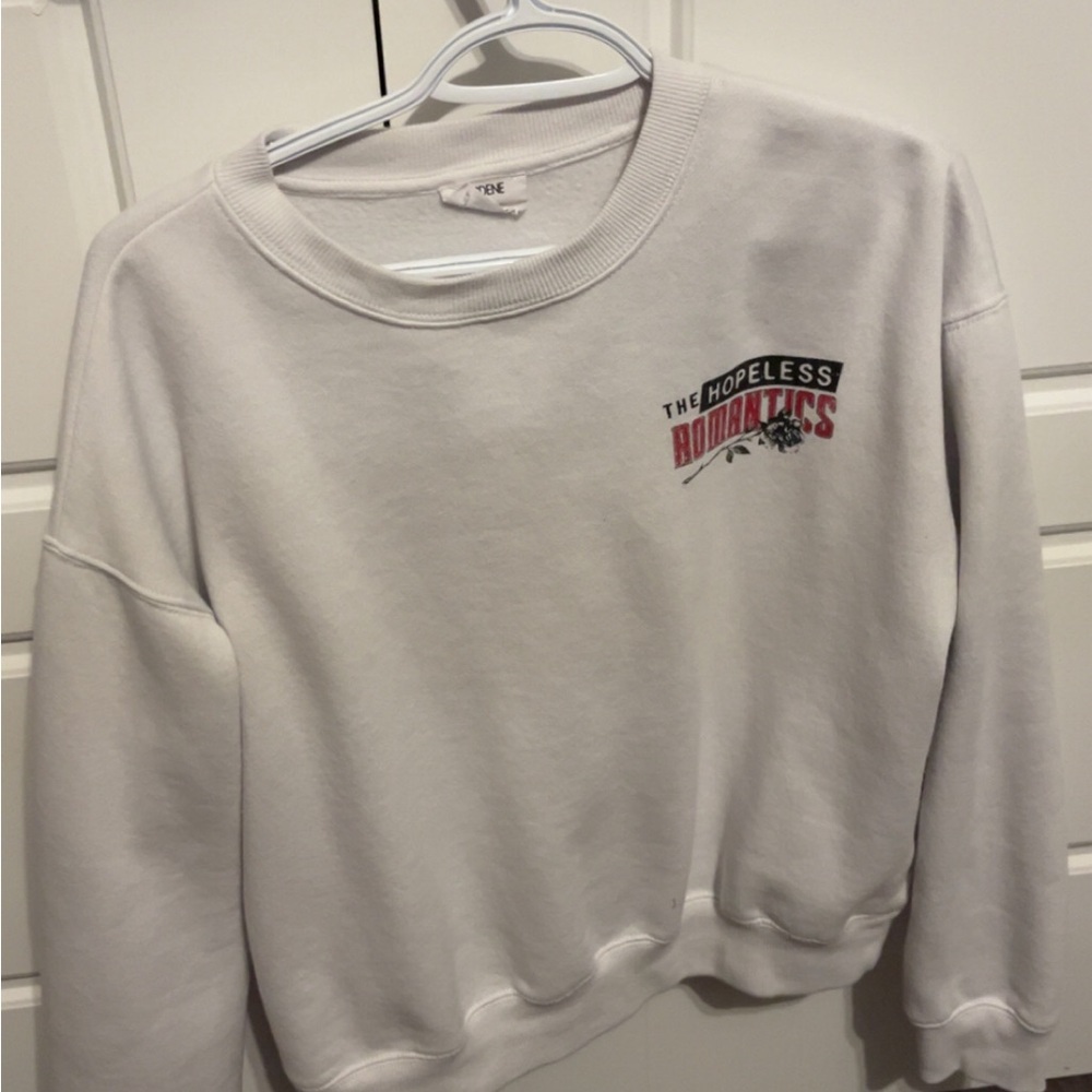 Ardene White Crew Neck Sweater with Relaxed Fit